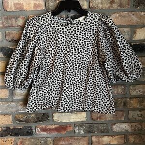Stylish Black and White Polka Dot Women's Top